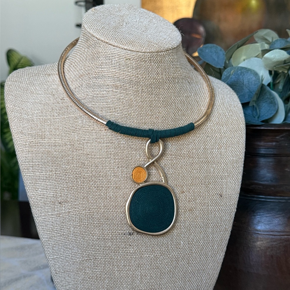 D.Green Designs Gold and Green Necklace